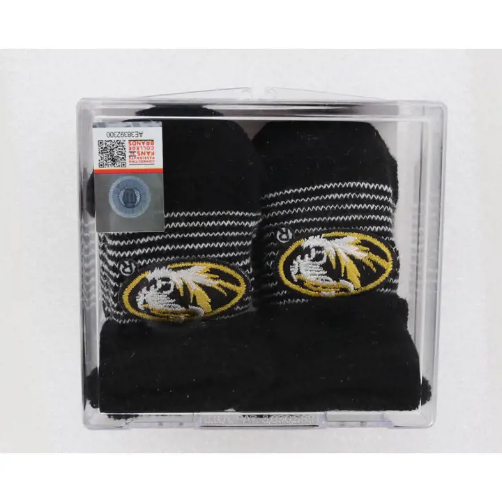 Chaussons coffret cadeau rayé Missouri Tigers noir/blanc
