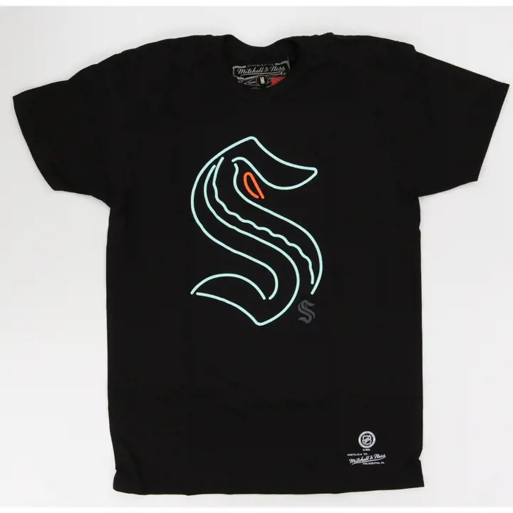 T-Shirt Néon LNH Seattle Kraken Noir