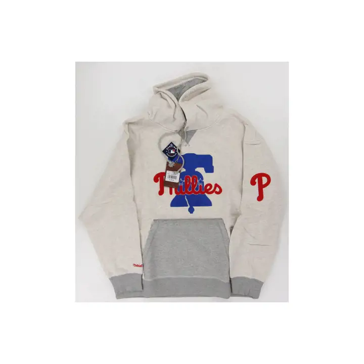 PHILLIES MLB M&N Sweat à capuche brodé en point de chaînette Jour et Nuit AVOINE/GRI