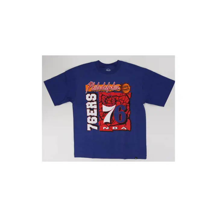 T-shirt bleu Philadelphia 76ers NBA Side Step Foundation