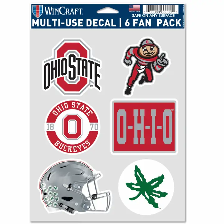 Ohio State Buckeyes - Autocollant d'équipe (lot de 6)
