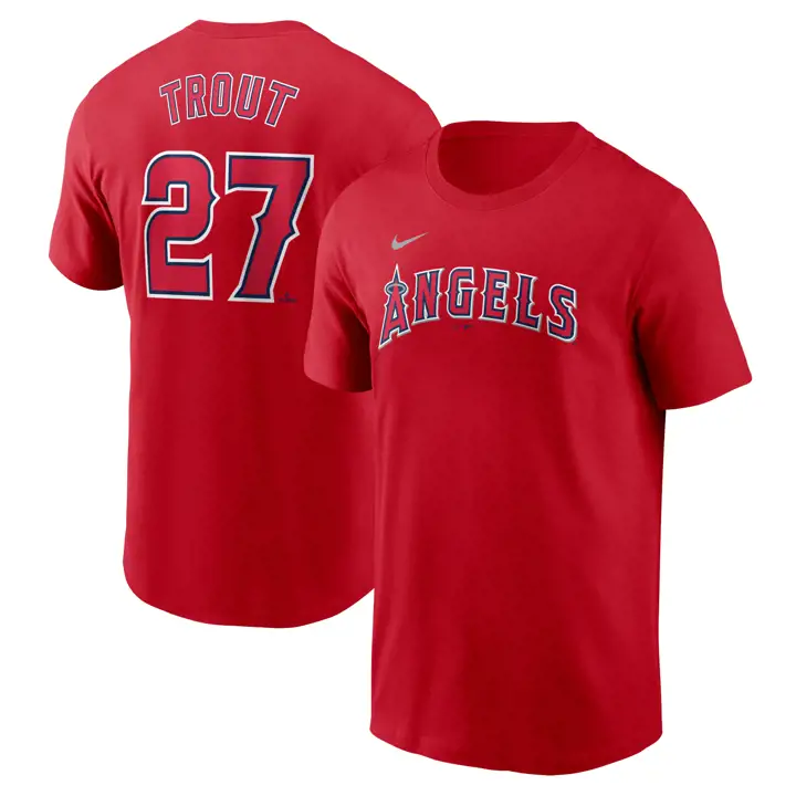 T-shirt joueur Los Angeles Angels MLB Nike Fuse N&N Mike Tro