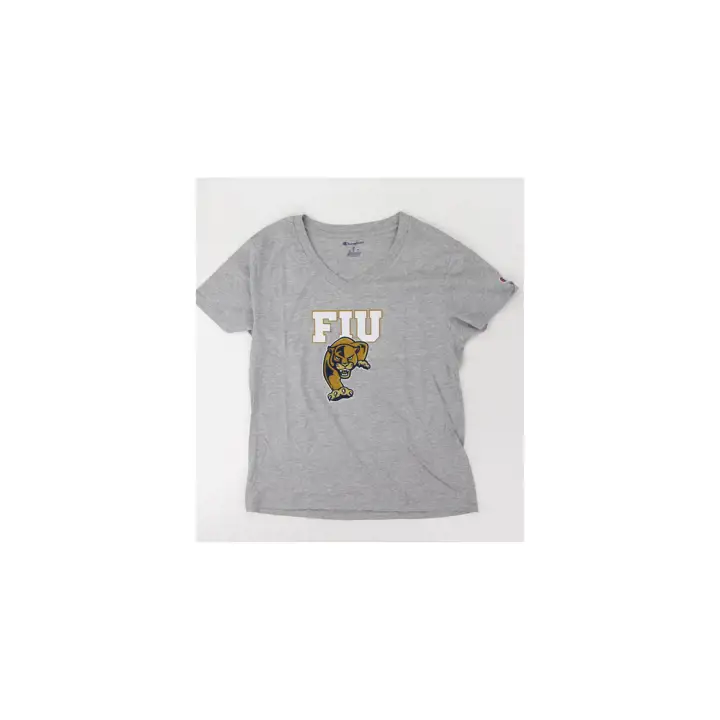 T-shirt à col en V FIU Panthers NCAA pour femme GRY