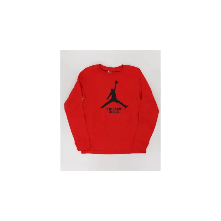 T-shirt enfant essentiel Jordan à manches longues NBA Chicago Bulls, 24, rouge