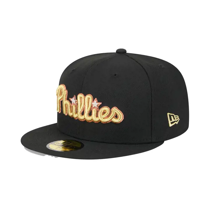 PHILADELPHIA PHILLIES MLB MÉDAILLES 59FIFTY NOIR STADE DES VÉTÉRANS
