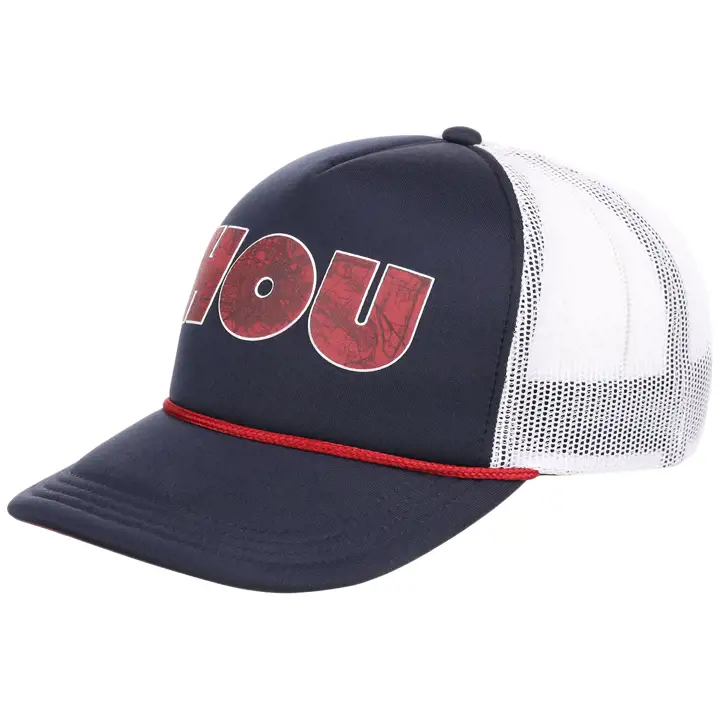 Casquette filet trucker Houston bleu marine/rouge