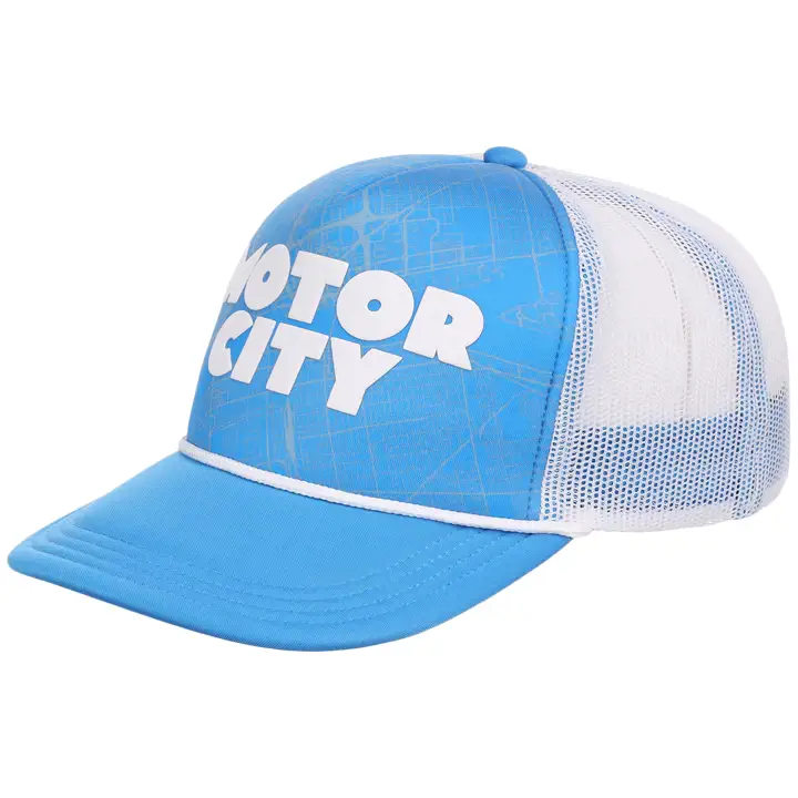 Casquette camionneur en mousse locale Detroit SKBL/WHT
