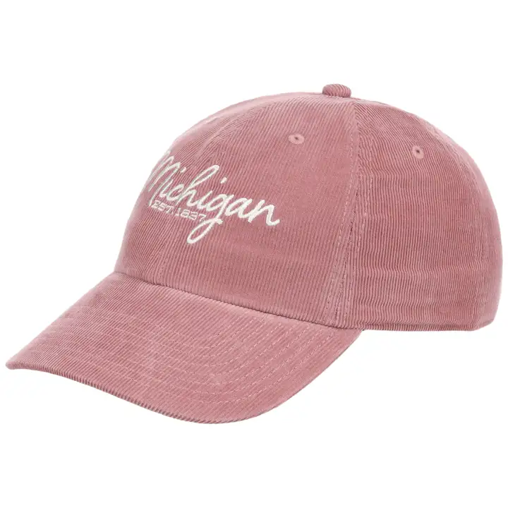 MICHIGAN Casquette Côtelée Papa Rose/Blnc