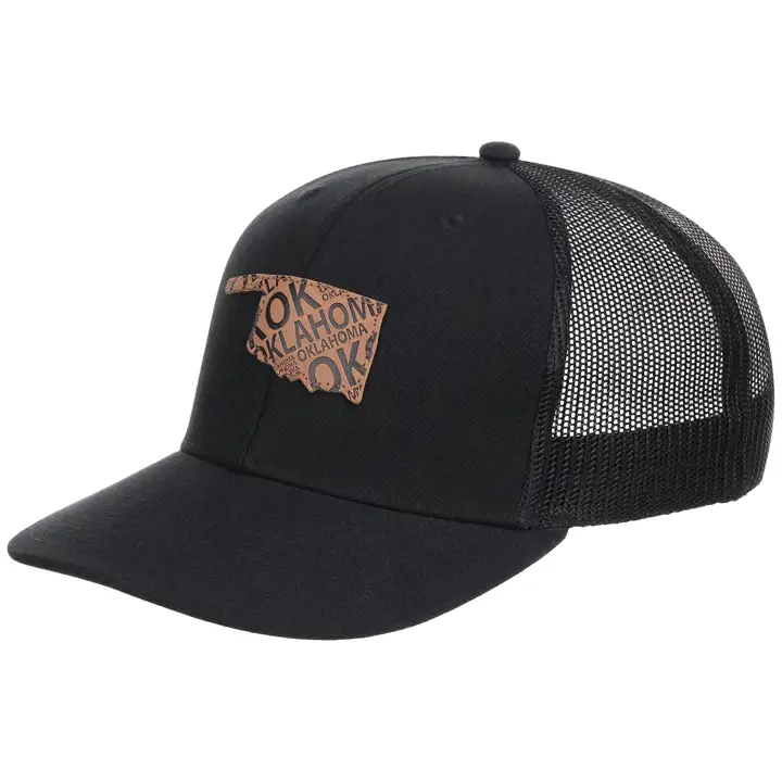 Casquette Trucker à 6 panneaux Oklahoma City Leather NOIR/MARRON