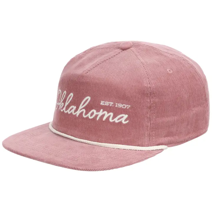 Casquette de golf en velours côtelé color-block Oklahoma rose/blanc
