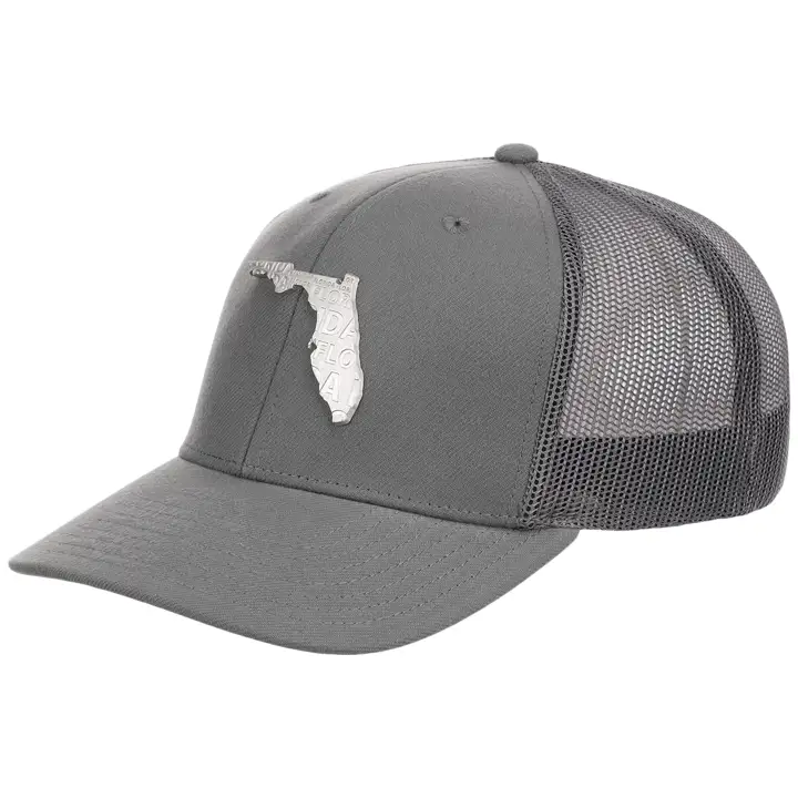 FLORIDA Casquette Trucker 6 Pans Métallisée GRI/ARG