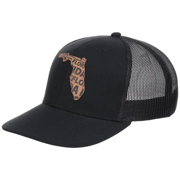 Casquette filet 6 panneaux FLORIDA Cuir N/M