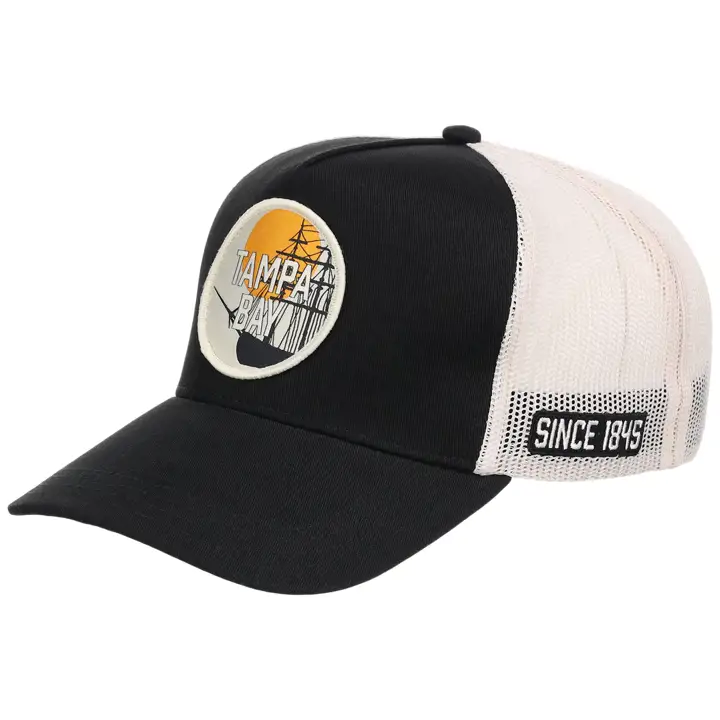 Casquette camionneur A-Frame noire/blanche Tampa Bay Local Patch