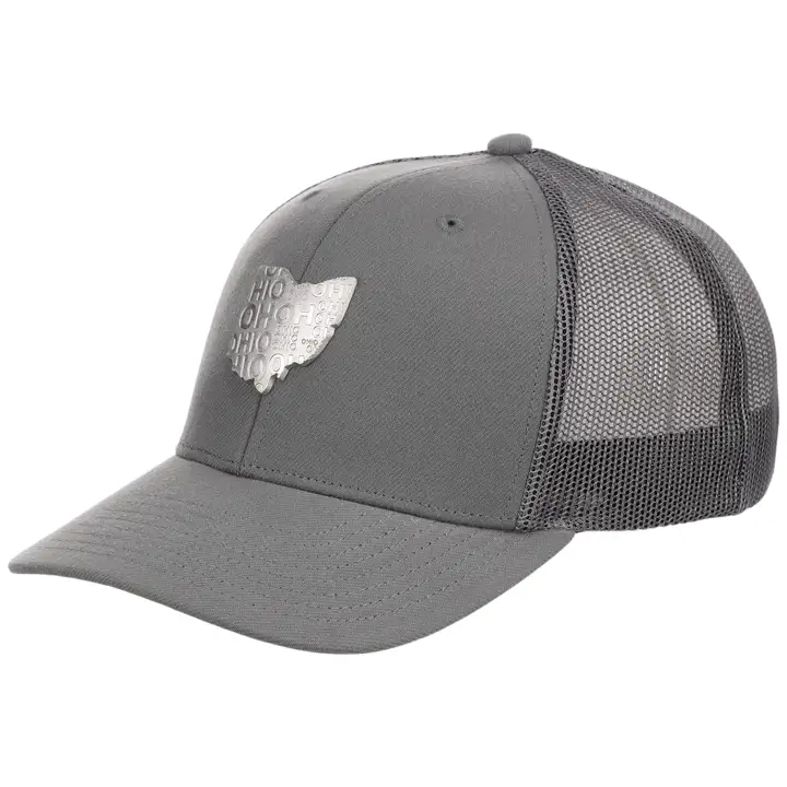 Casquette trucker OHIO Metal à 6 panneaux GRIS/ARGENT