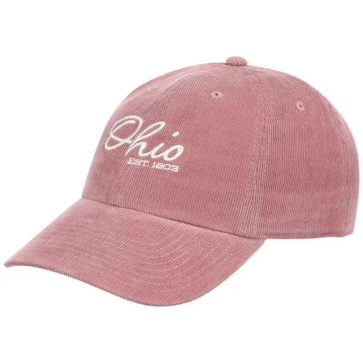 Casquette Papa OHIO Color Pack en velours côtelé Rose/Blanc