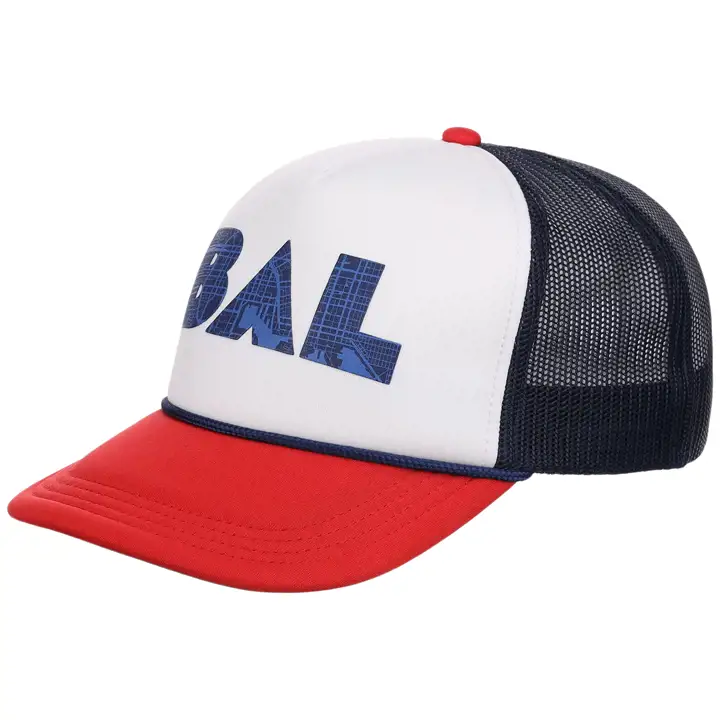 Casquette de camionneur en mousse locale Baltimore BLANC/MARINE
