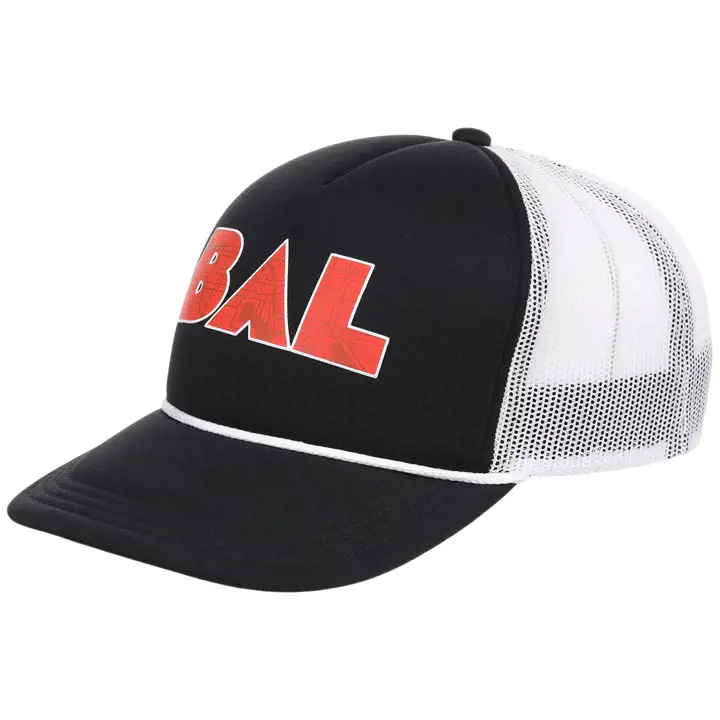 Casquette de camionneur en mousse locale de Baltimore NOIR/ORANGE
