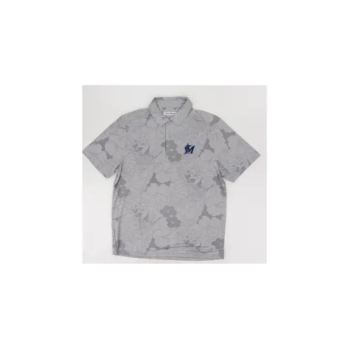 Miami Marlins MLB TB Miramar Blooms Polo Gris
