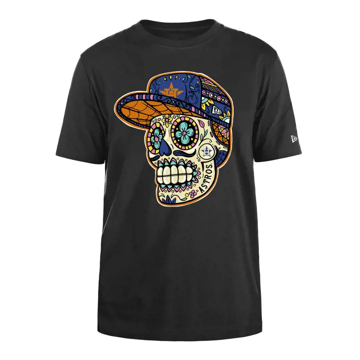 T-shirt Houston Astros MLB NE Logo Tête de Mort Mexicaine Noir