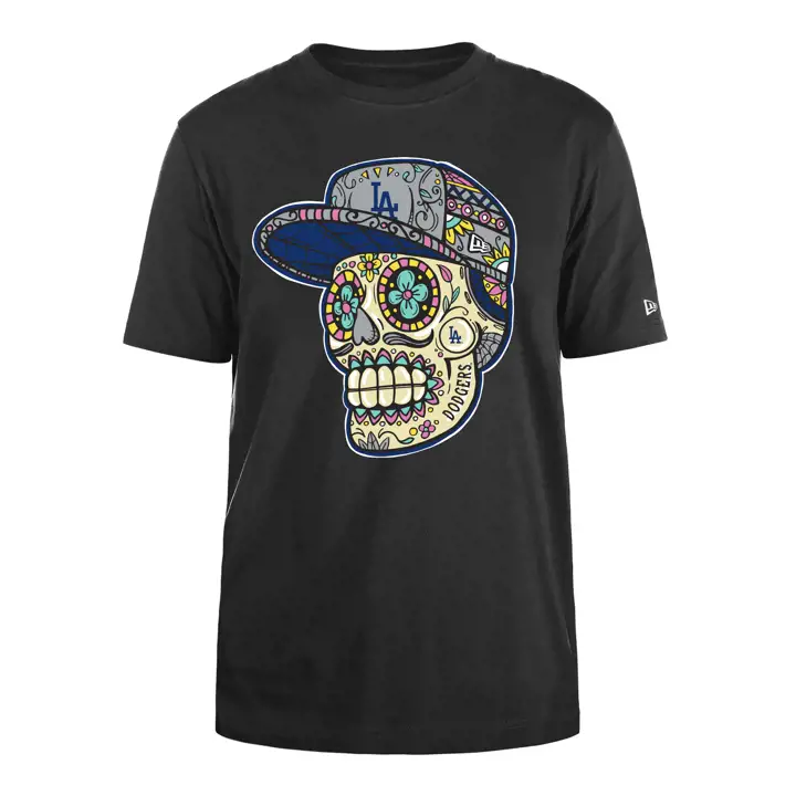T-shirt Los Angeles Dodgers MLB NE Sugar Skull Logo Noir
