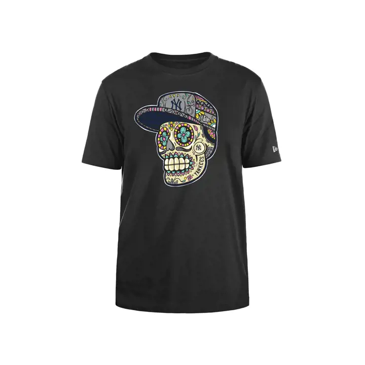 T-shirt à logo crâne de sucre MLB New York Yankees noir