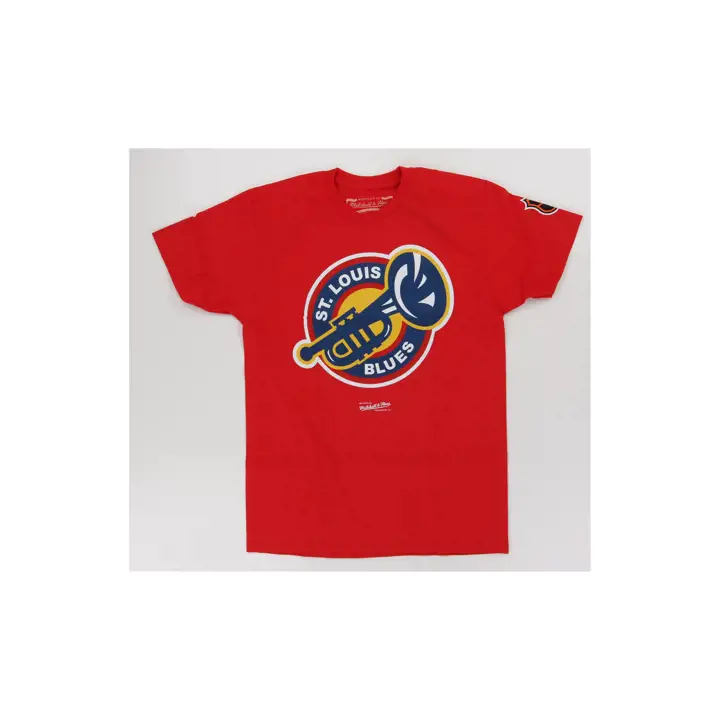 T-shirt Rouge Trompette Logo Vintage NHL des Blues de St. Louis
