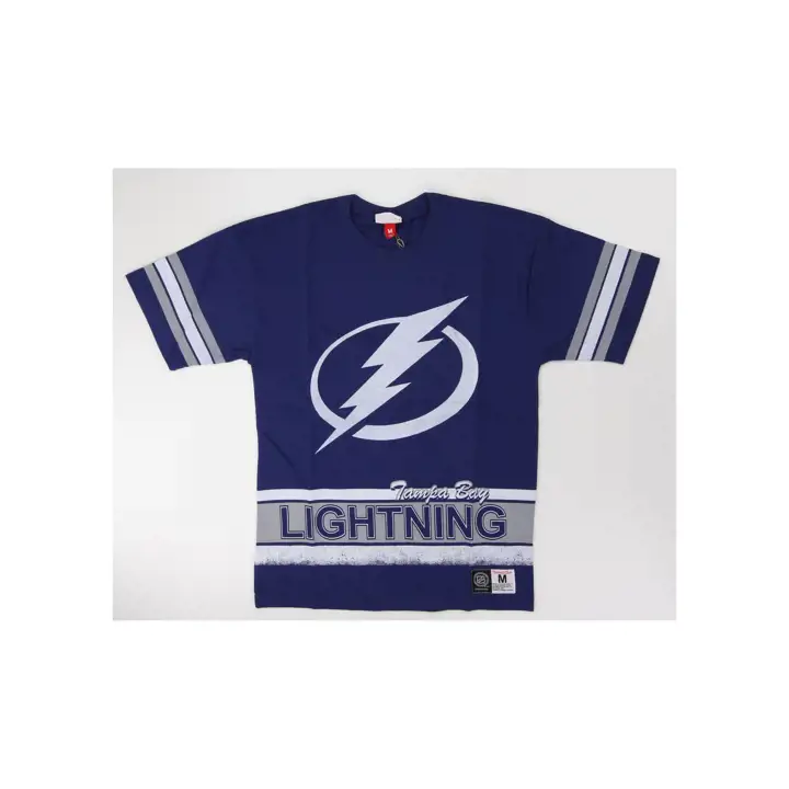 T-shirt surdimensionné bleu marine à logo vintage NHL des Tampa Bay Lightning