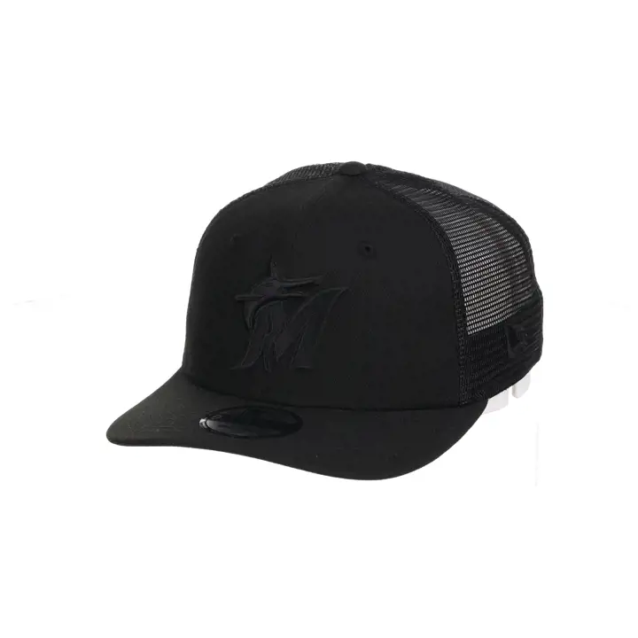 Casquette Trucker Miami Marlins MLB NEW ERA BLACKOUT 9SEVENTY NOIR/NOIR