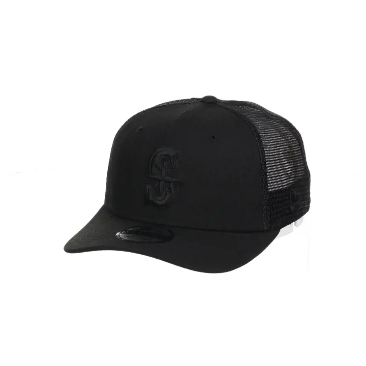 Seattle Mariners MLB NEW ERA BLACKOUT 9SEVENTY TRUCKER NOIR/N