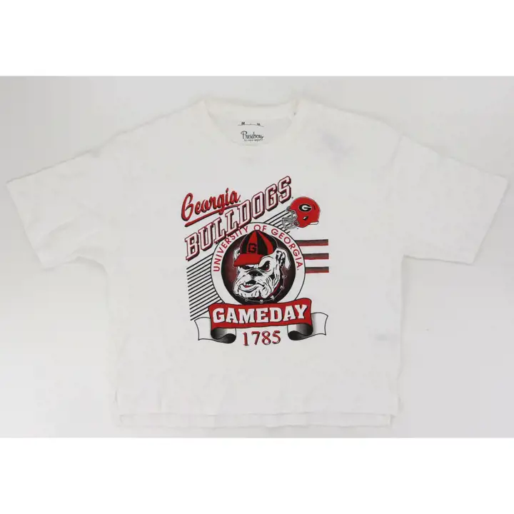 T-shirt Georgia Bulldogs NCAA pour femme Motley Crew FB, blanc 24