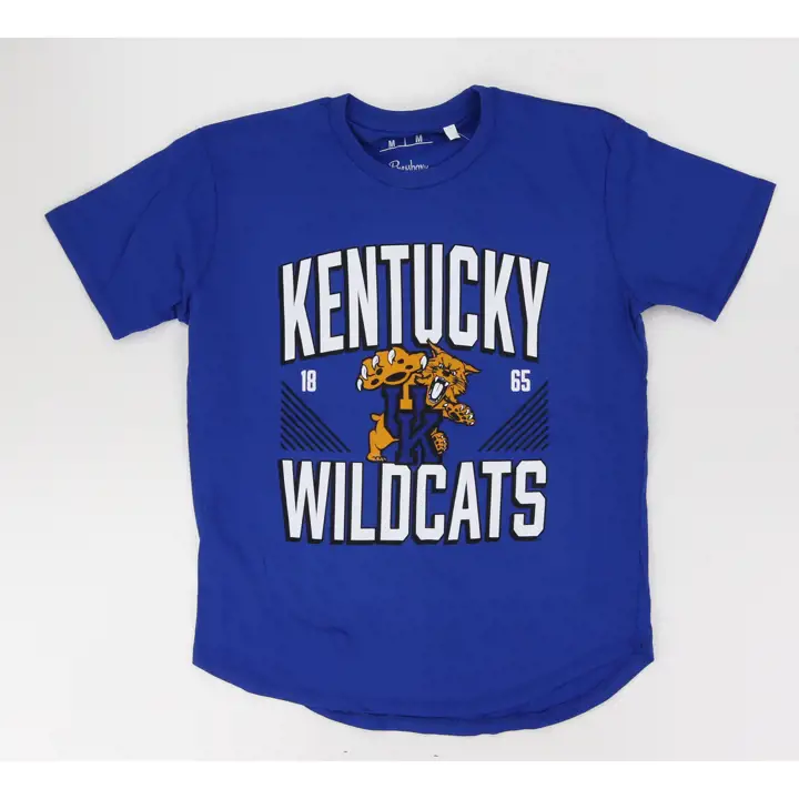 T-shirt Femme Wildcats NCAA Col Rond Effet Vieilli Bleu