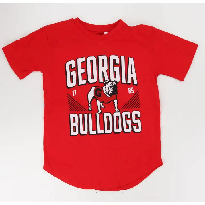T-shirt à col rond rouge Bulldogs NCAA pour femme