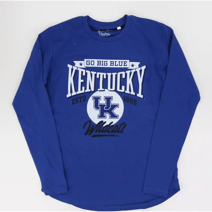 T-shirt manches longues NCAA Kentucky Wildcats Anaheim bleu pour femme