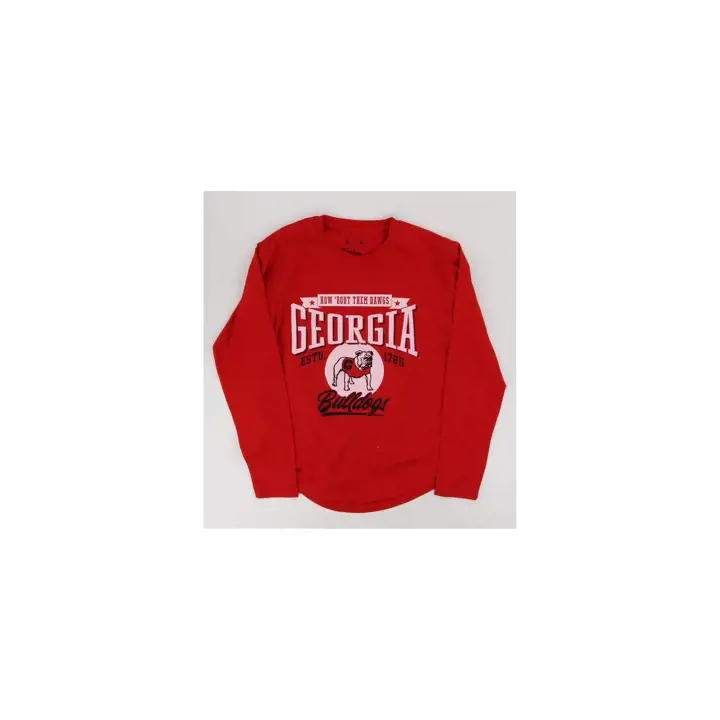 T-shirt à manches longues NCAA Georgia Bulldogs pour femme - Rouge