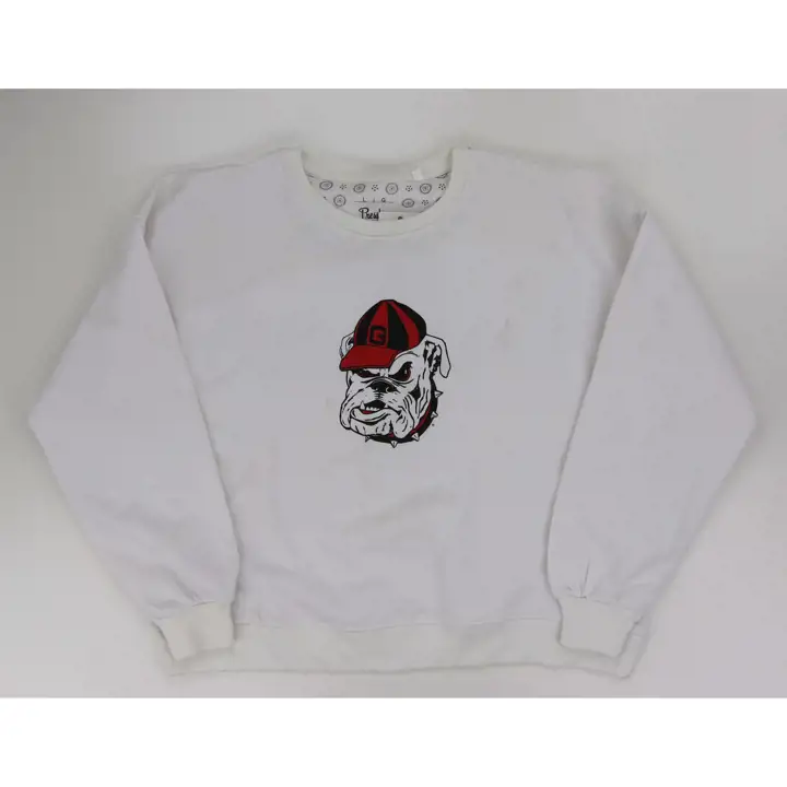 Hauts femme Janise à col rond Script NCAA Georgia Bulldogs WHT