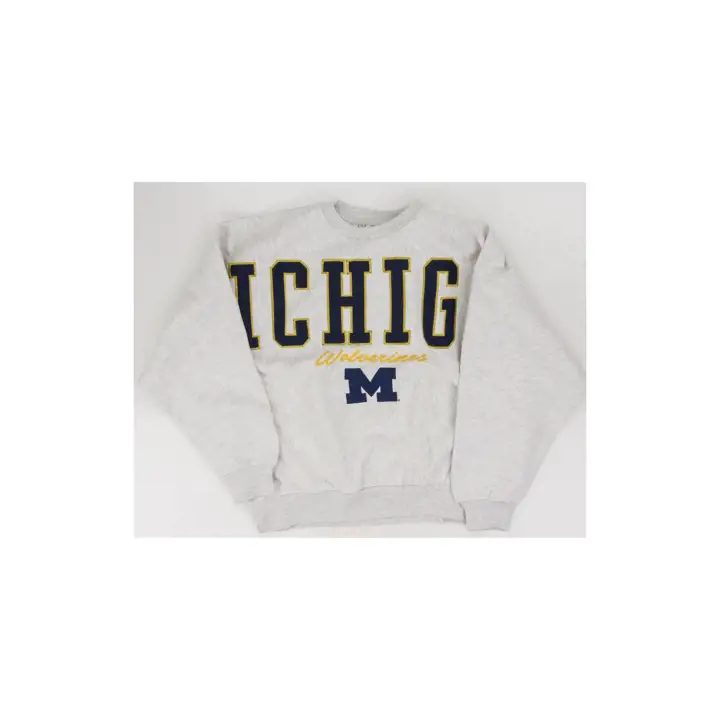 Michigan Wolverines NCAA Femme BMOC Applique Crew GRIS