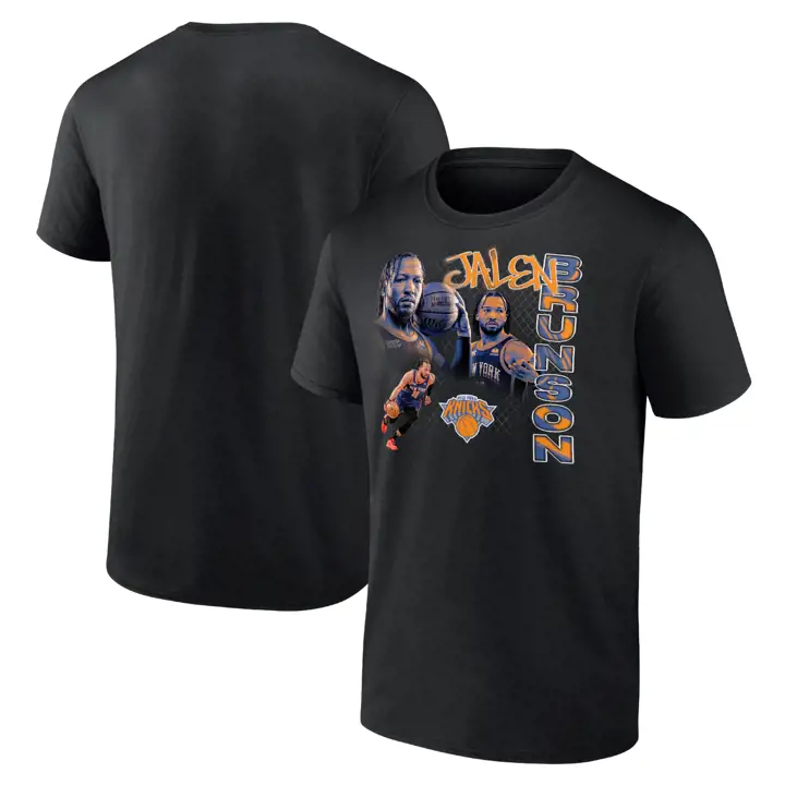NEW YORK KNICKS NBA T-shirt Hype moderne JALEN BRUNSON noir