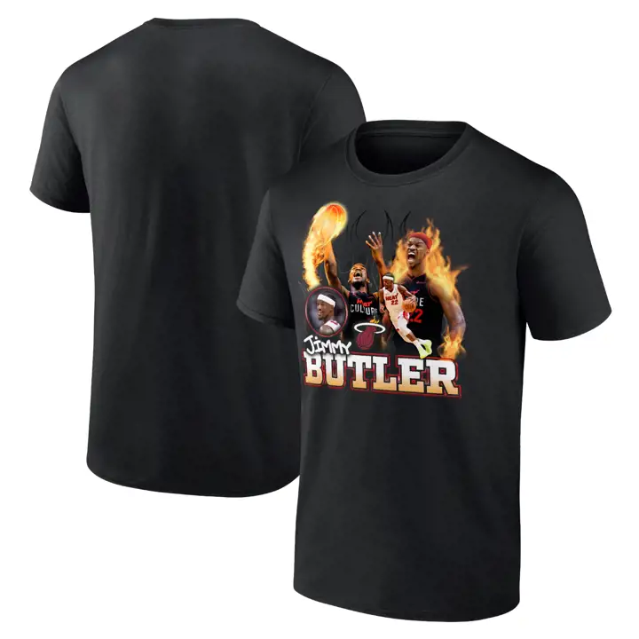 MIAMI HEAT NBA T-shirt Hype Moderne JIMMY BUTLER Noir