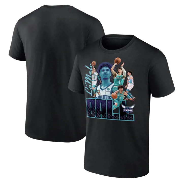 T-shirt moderne Hype NBA CHARLOTTE HORNETS LAMELO BALL Noir