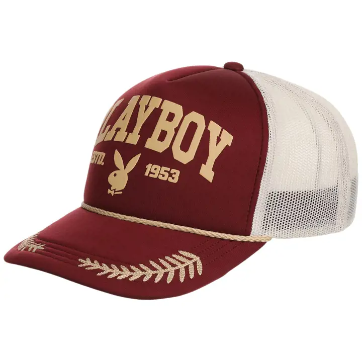 Playboy casquette en mousse de camionneur Varsity bleu marine/doré