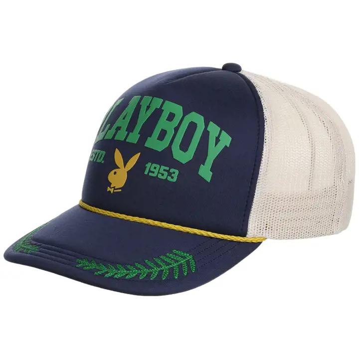 Casquette Trucker Playboy Varsity en Mousse Bleu Marine/Vert