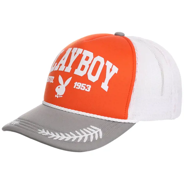 Casquette en mousse Playboy Varsity Trucker Org/Gry