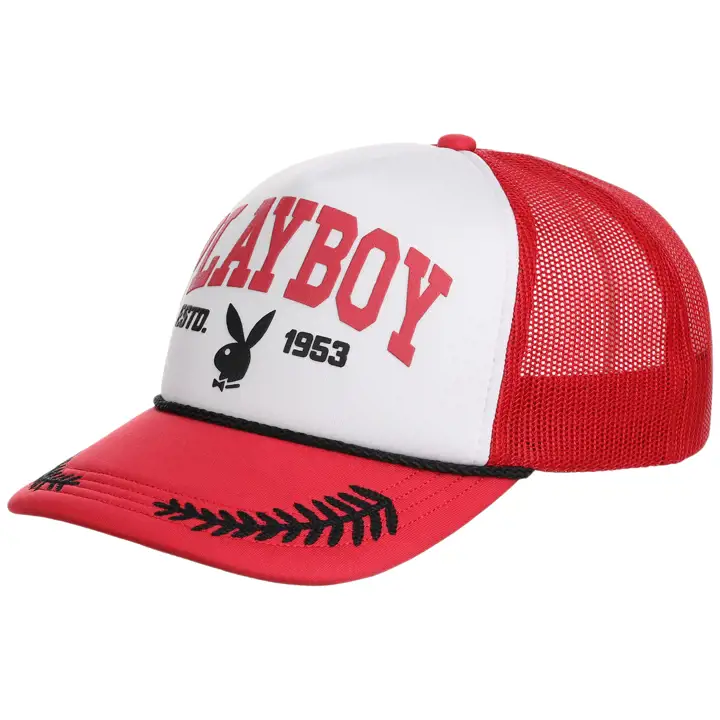 Casquette de camionneur en mousse Playboy Varsity Blanc/rouge