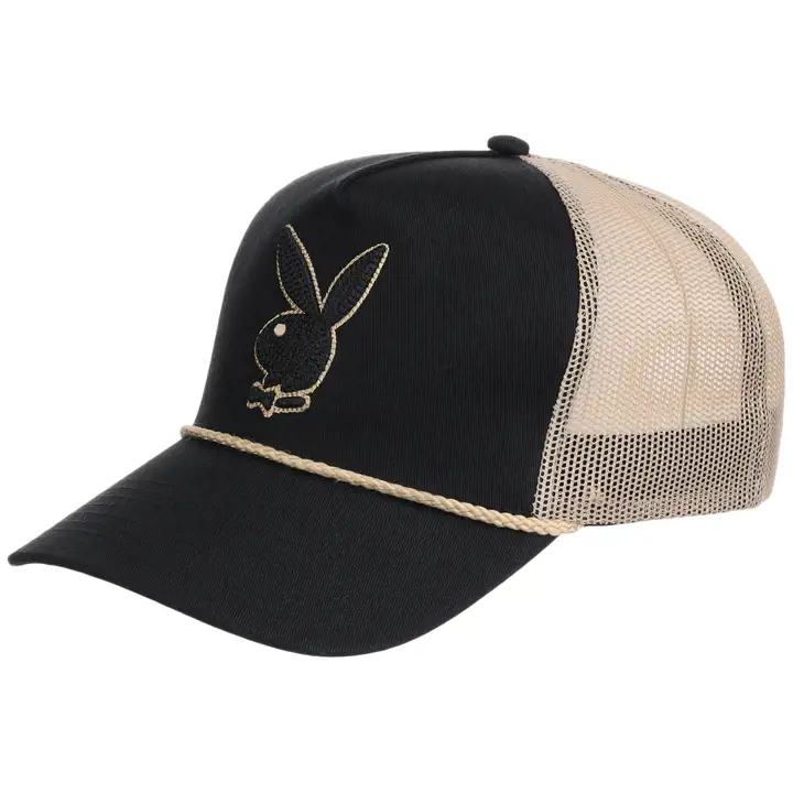 Casquette A-Frame Playboy Varsity noire/or