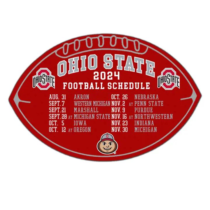 Ohio State Buckeyes Calendrier magnétique de football 2024 AST