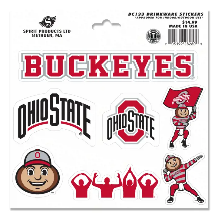 Autocollants de bouteille Ohio State Buckeyes AST