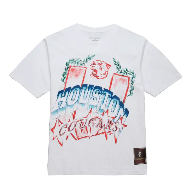 T-shirt blanc dessiné à la main Houston Cougars NCAA x Cactus Jack