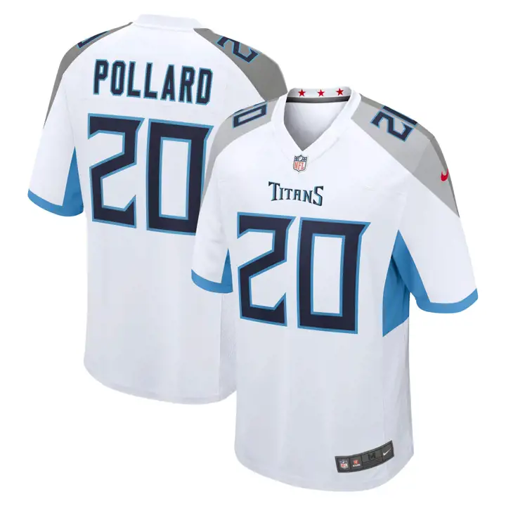 Maillot de match NFL Tennessee Titans pour homme 24 Tony Pollard BLANC