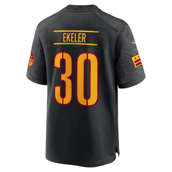 Maillot de match NFL Washington Commanders pour homme 24 Ekeler NOIR
