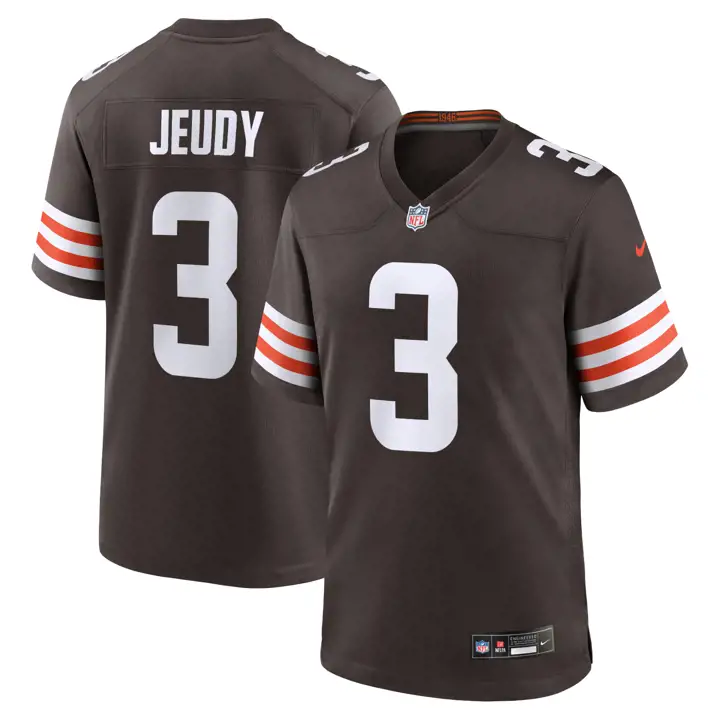 Maillot de match NFL Cleveland Browns pour homme 24 Jerry Jeudy BRN